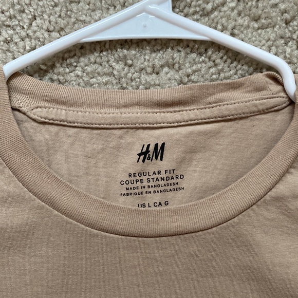 H&M Mens Regular Fit Shirt Gold Size Large - Picture 2 of 3